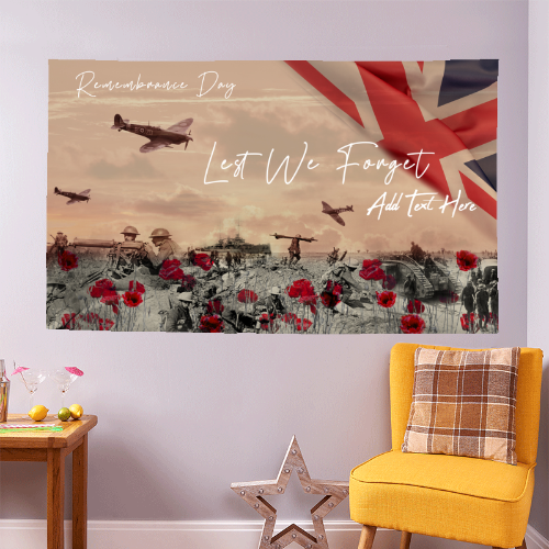 Remembrance Day - Remembrance Day War Scene | Personalised Banner - 5ft x 3ft