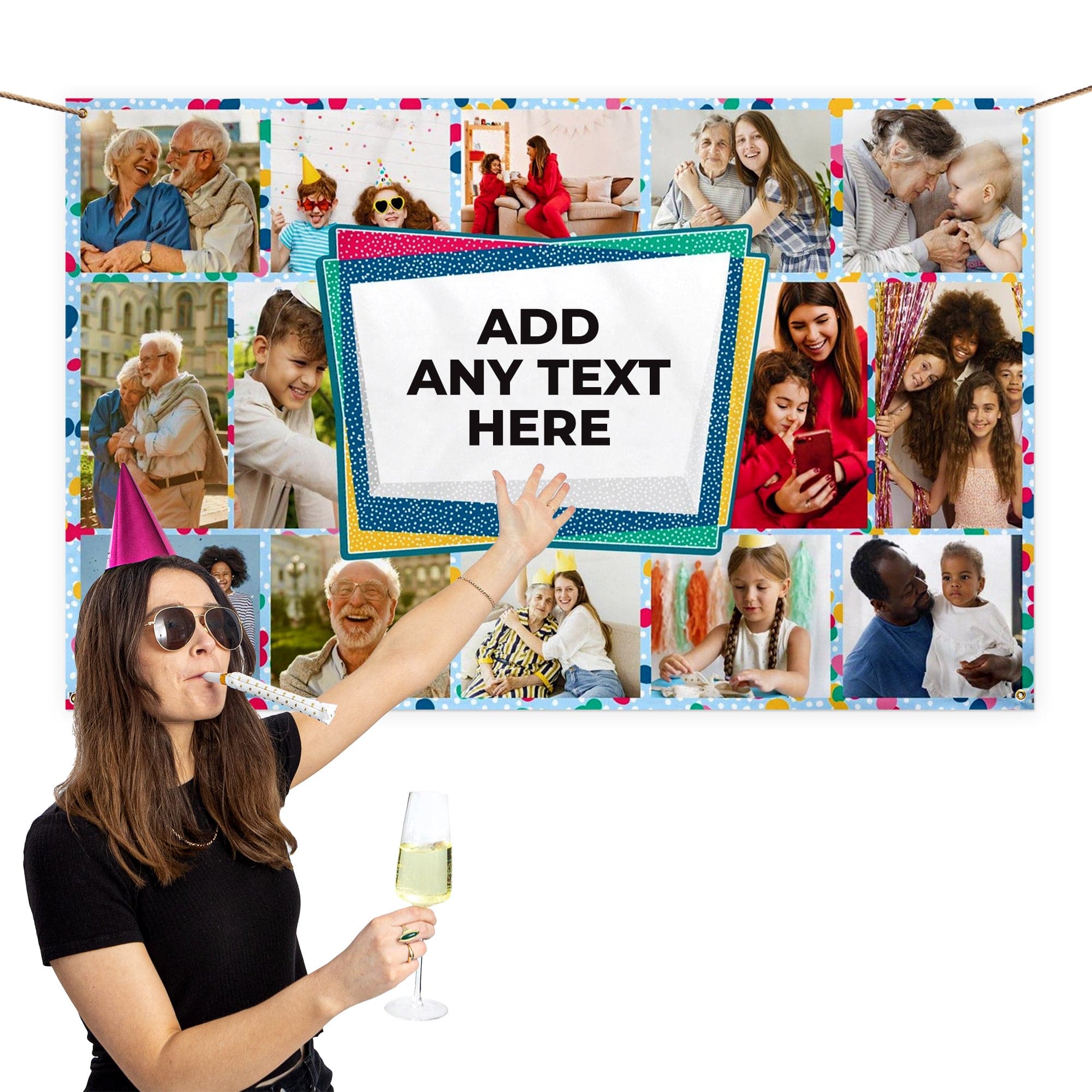 Any Occasion Photo Banner - Bold Spot - Edit Text - 5FT X 3FT