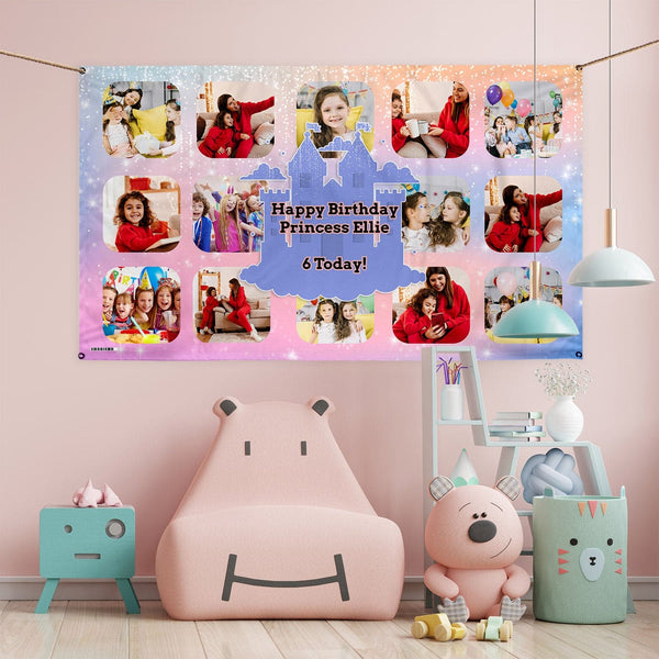 Kids Photo Banner - Fairy Castle - Edit text - 5FT X 3FT