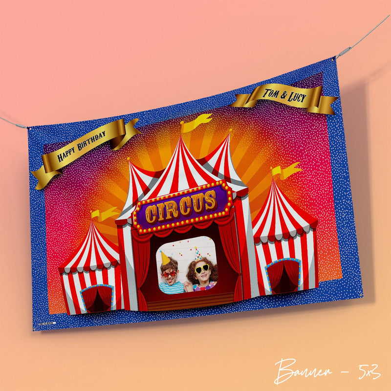 Personalised  Text - Circus Banner - 5ft x 3ft
