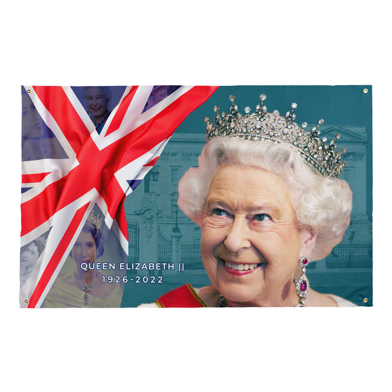 Queens Commemorative - Outside Buckingham Palace - 5ft x 3ft Fabric Banner