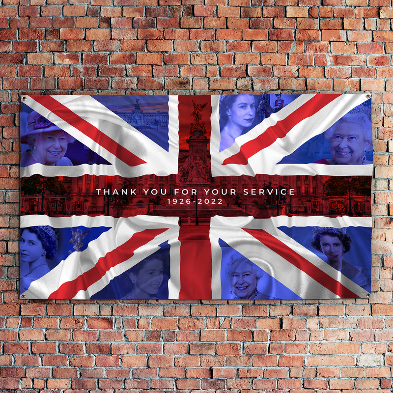 Queens Commemorative - A Look Back In Time - 5ft x 3ft Fabric Banner