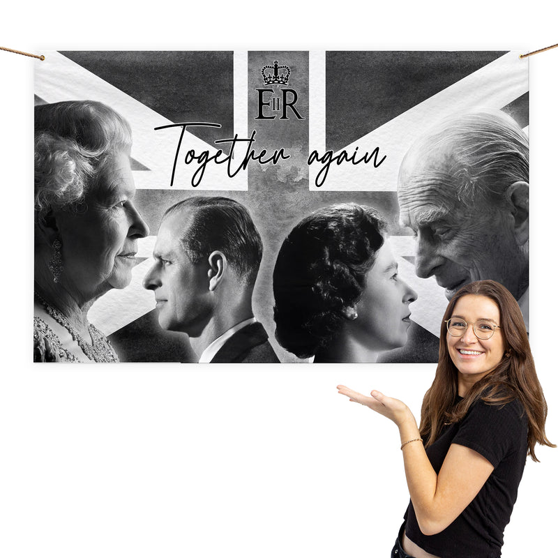 Queens Commemorative - Together Again - 5ft x 3ft Fabric Banner