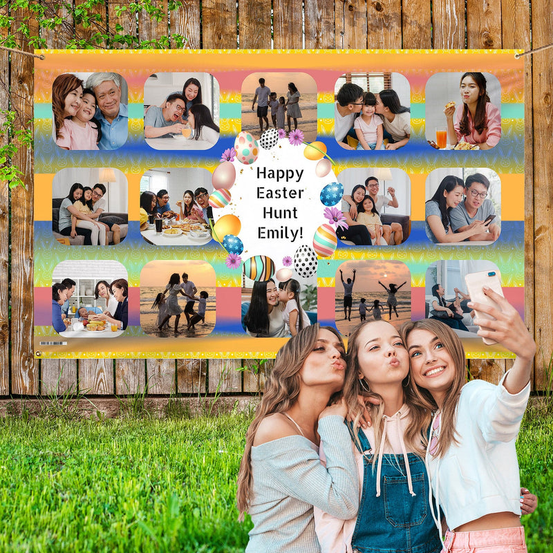 Colourful Easter - Photo Banner - Edit text - 5FT X 3FT