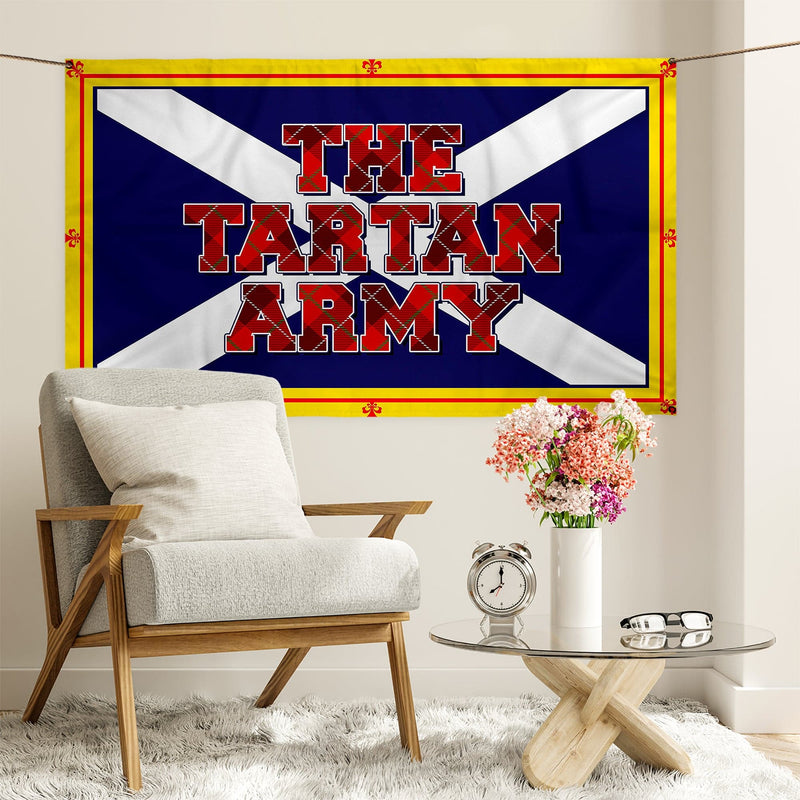 Scotland - The Brave - Tartan Army Saltire - 5 X 3 Banner