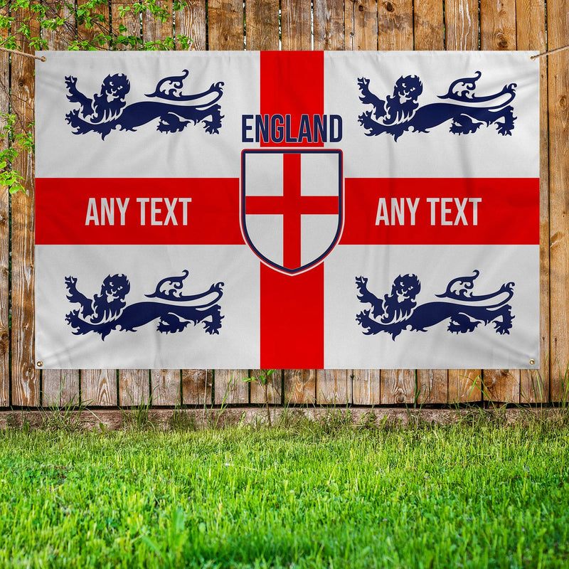 England - St George - 4 Lions & Badge - 5 X 3 Banner