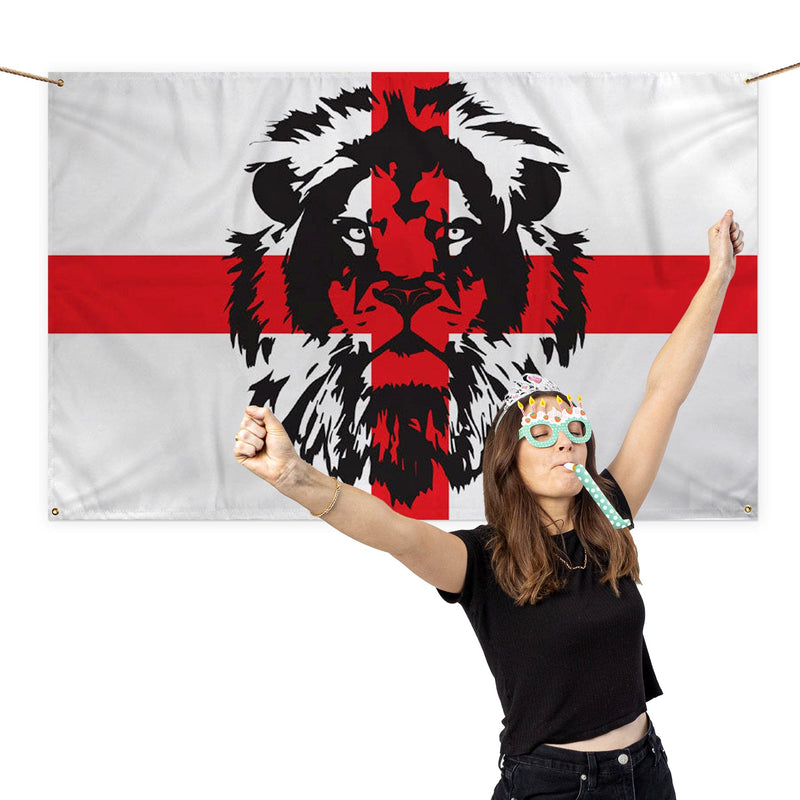 England St George - Lion - 5 X 3 Banner