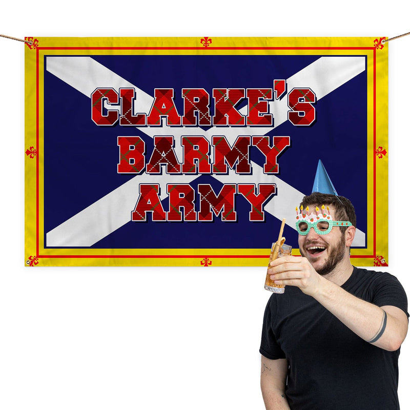 Scotland - Tartan Barmy Army Saltire - 5 X 3 Banner