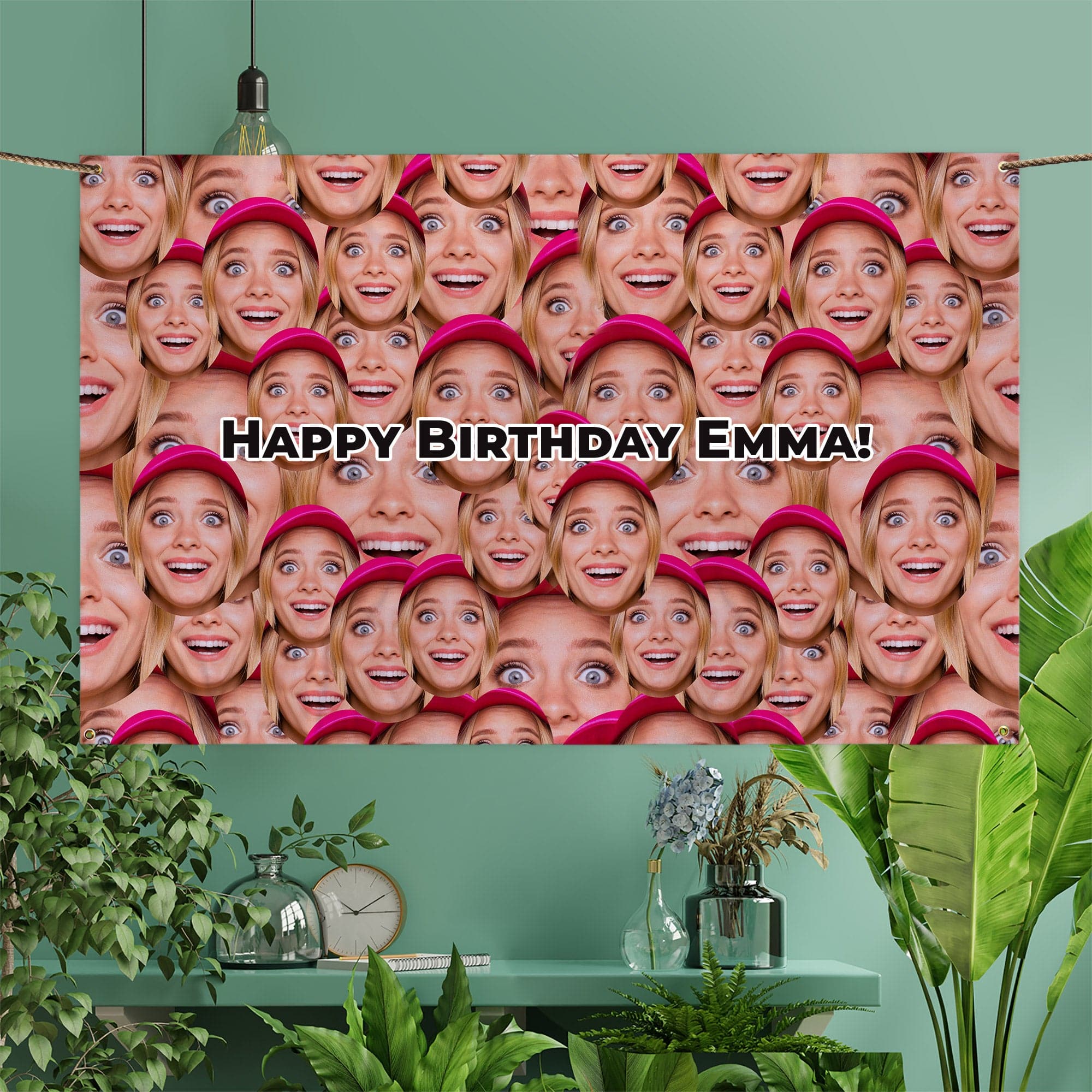 Personalised Text - Face All Over Banner - 5ft x 3ft