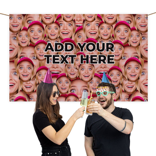 Personalised Text - Face All Over Banner - 5ft x 3ft