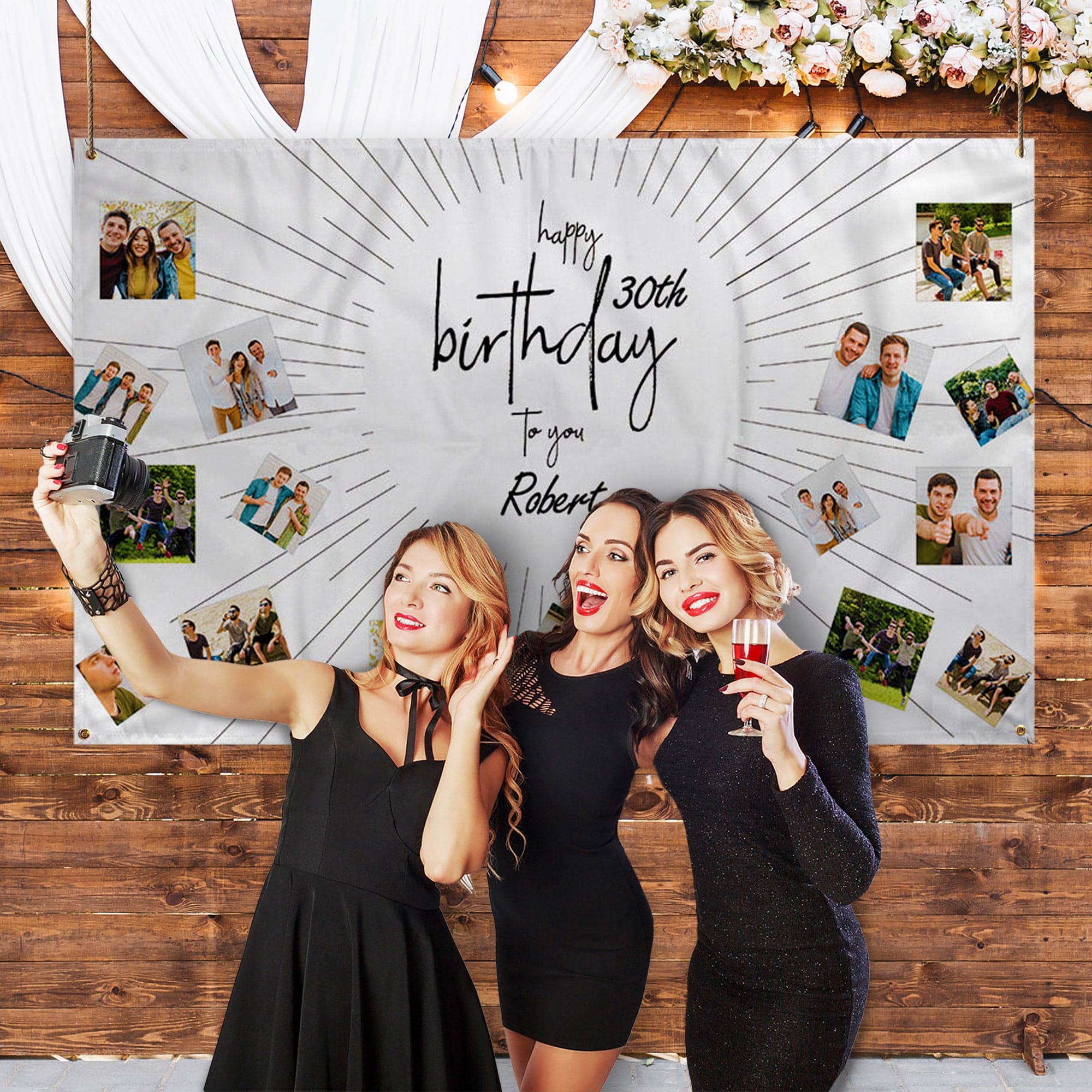Birthday Rays Banner - Add Your Name and Birthday - 5ft x 3ft