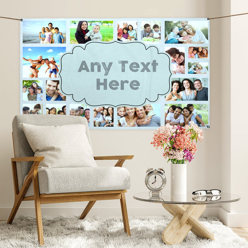 Personalised Any Text and Colour - Photo Banner - 5ft x 3ft