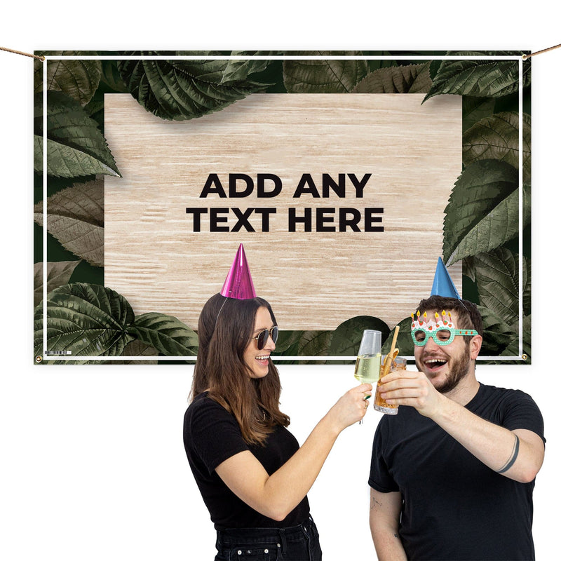 Personalised Text - Wooden Sign - Garden Hedge Party Banner - 5ft x 3ft
