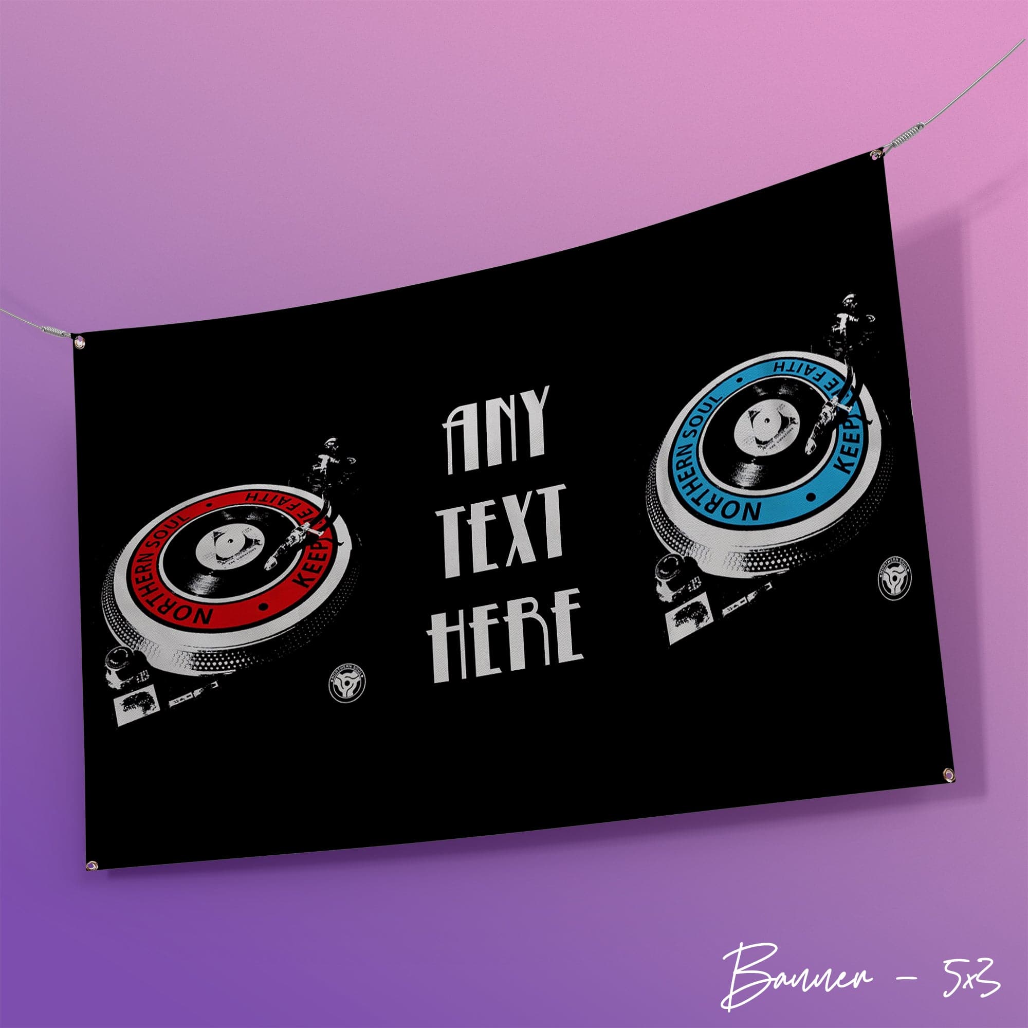 Northern Soul Decks Banner - Any Text Here - 5ft x 3ft
