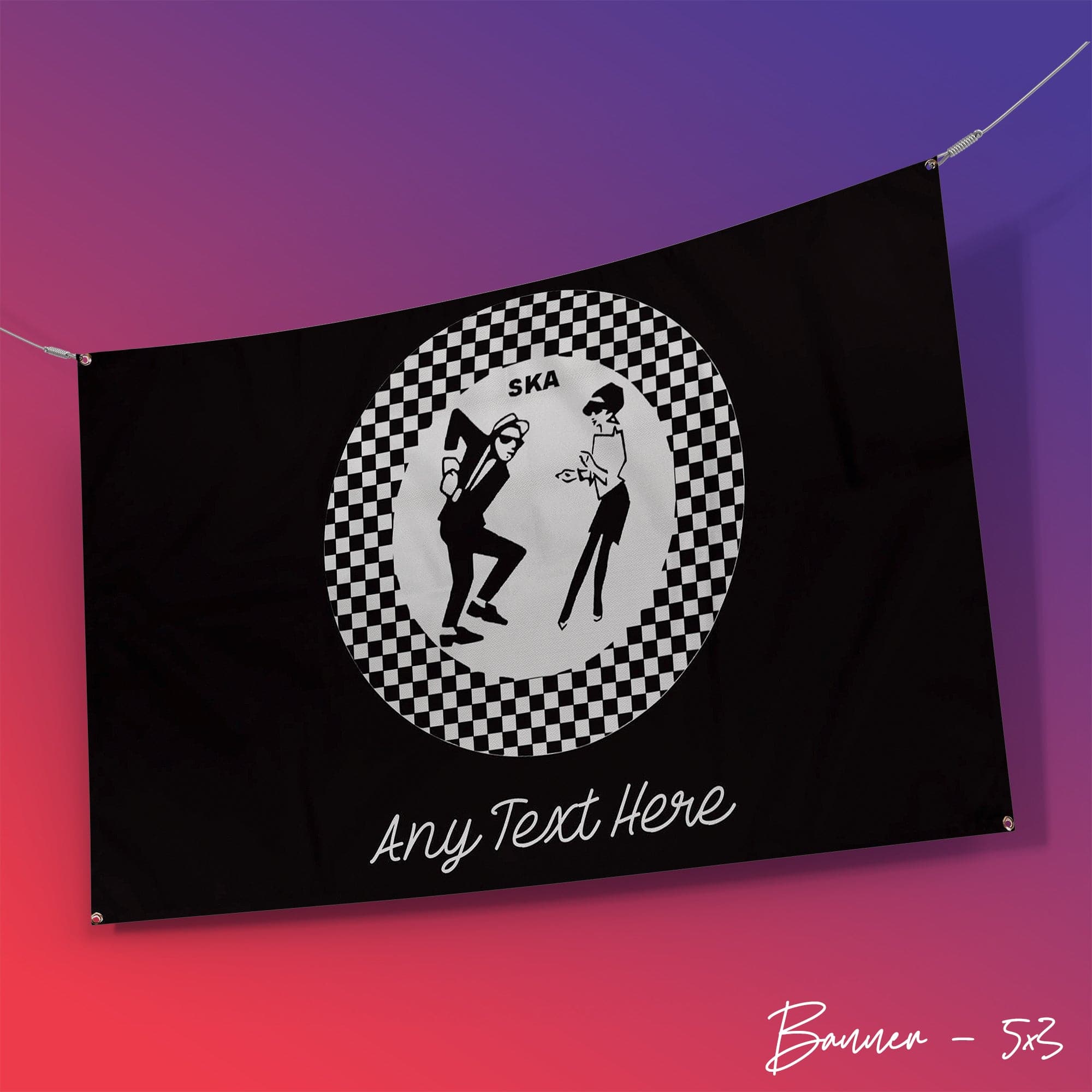 Ska Dancers Banner - Add Any Text - 5ft x 3ft
