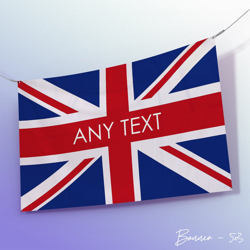 Union Jack Banner - Any Text - 5ft x 3ft