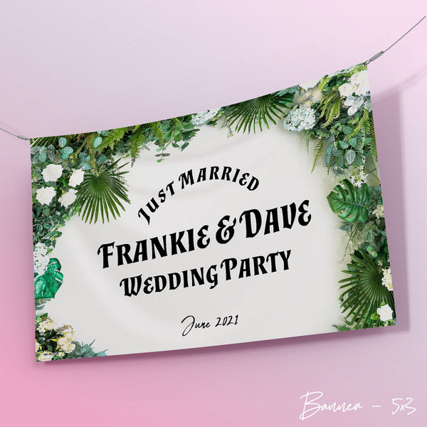 Personalised Text - Garden Arch Party Banner - 5ft x 3ft