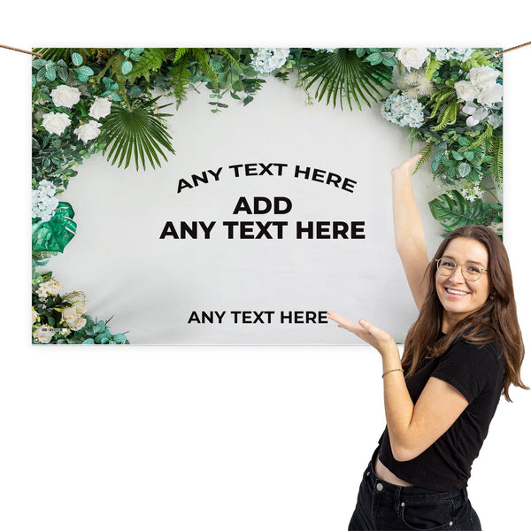 Personalised Text - Garden Arch Party Banner - 5ft x 3ft
