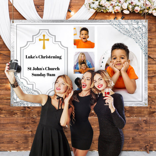 Silver Cross Photo Banner - Edit text - 5FT X 3FT