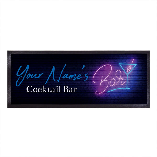 Personalised Bar Runner - Neon Cocktail Bar
