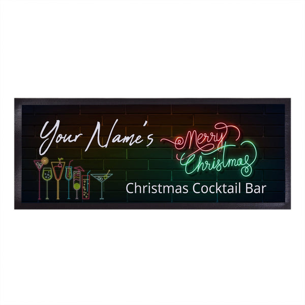 Personalised Bar Runner - Neon Christmas