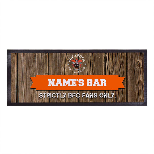 Blackpool FC Wood Name Personalised Regular Bar Runner