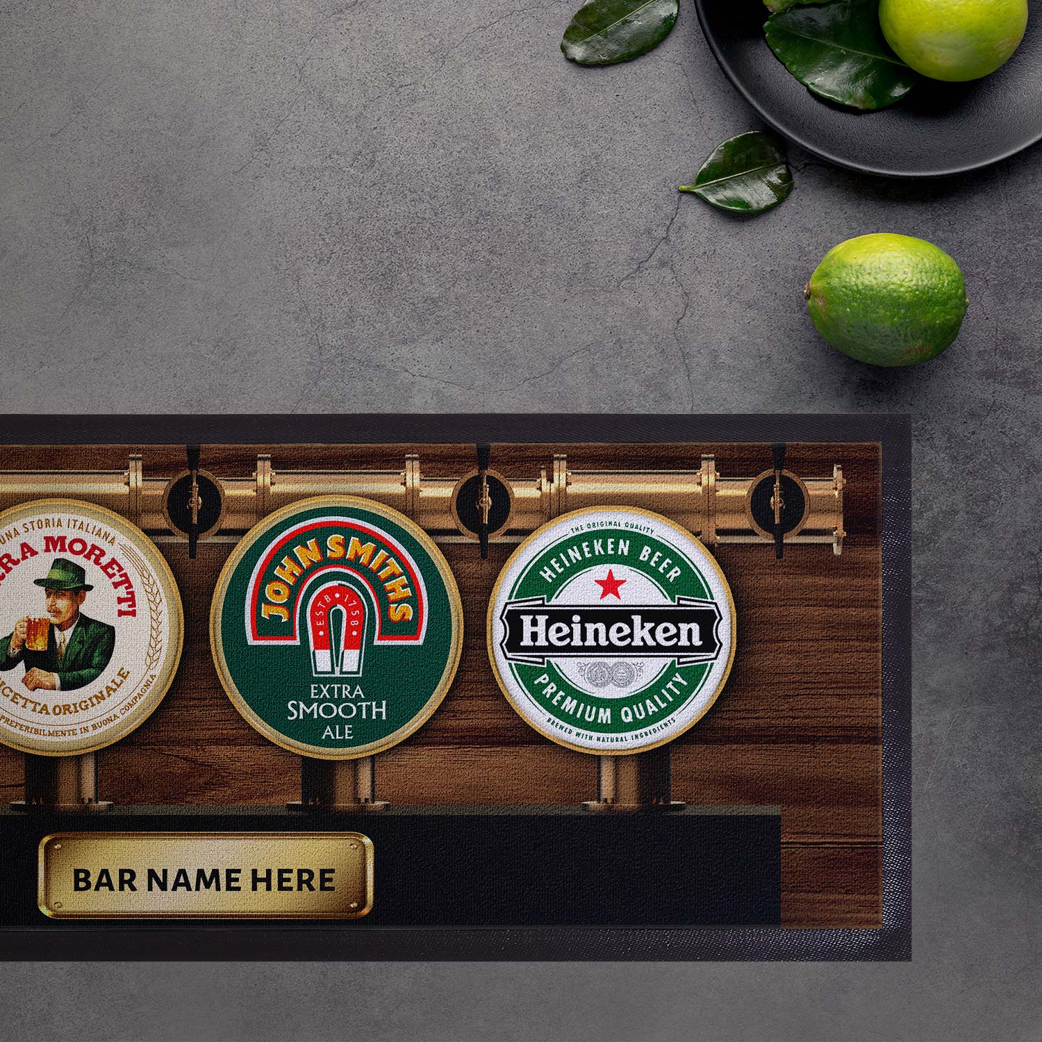Pub Inspired - Beer Pumps - Personalised Text Bar Runner