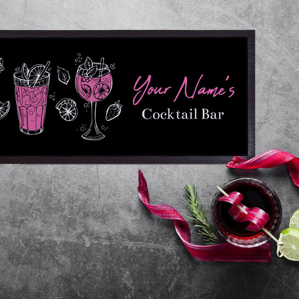 Personalised Bar Runner - Pink Cocktails