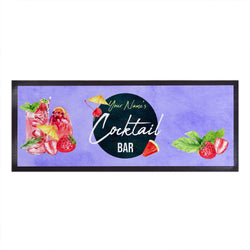 Personalised Bar Runner - Cocktail Bar - Watercolour - Purple