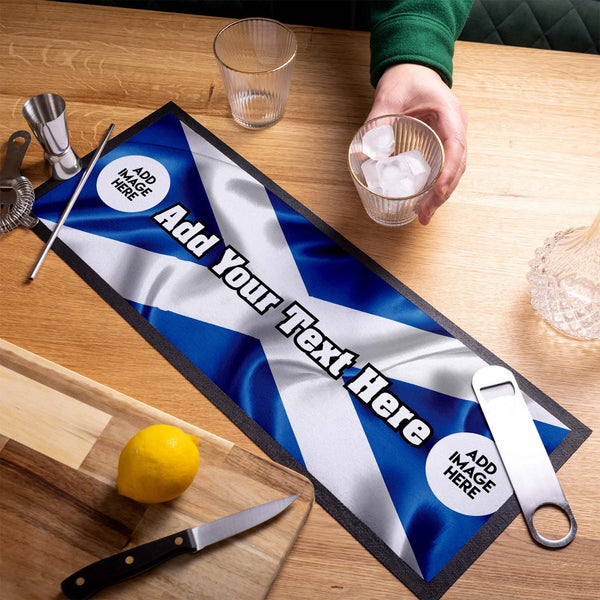 Personalised Bar Runner - Scotland Fabric Flag
