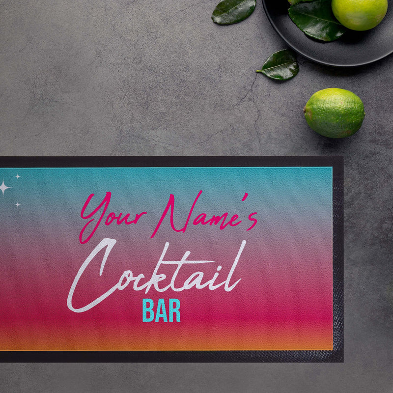 Personalised Bar Runner - Flamingo Cocktail