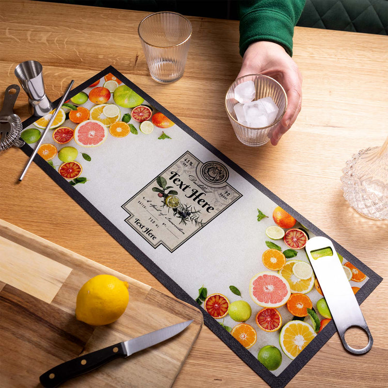 Pub and Drink Inspired - Fruit - Gin - Personalised Text Bar Runner