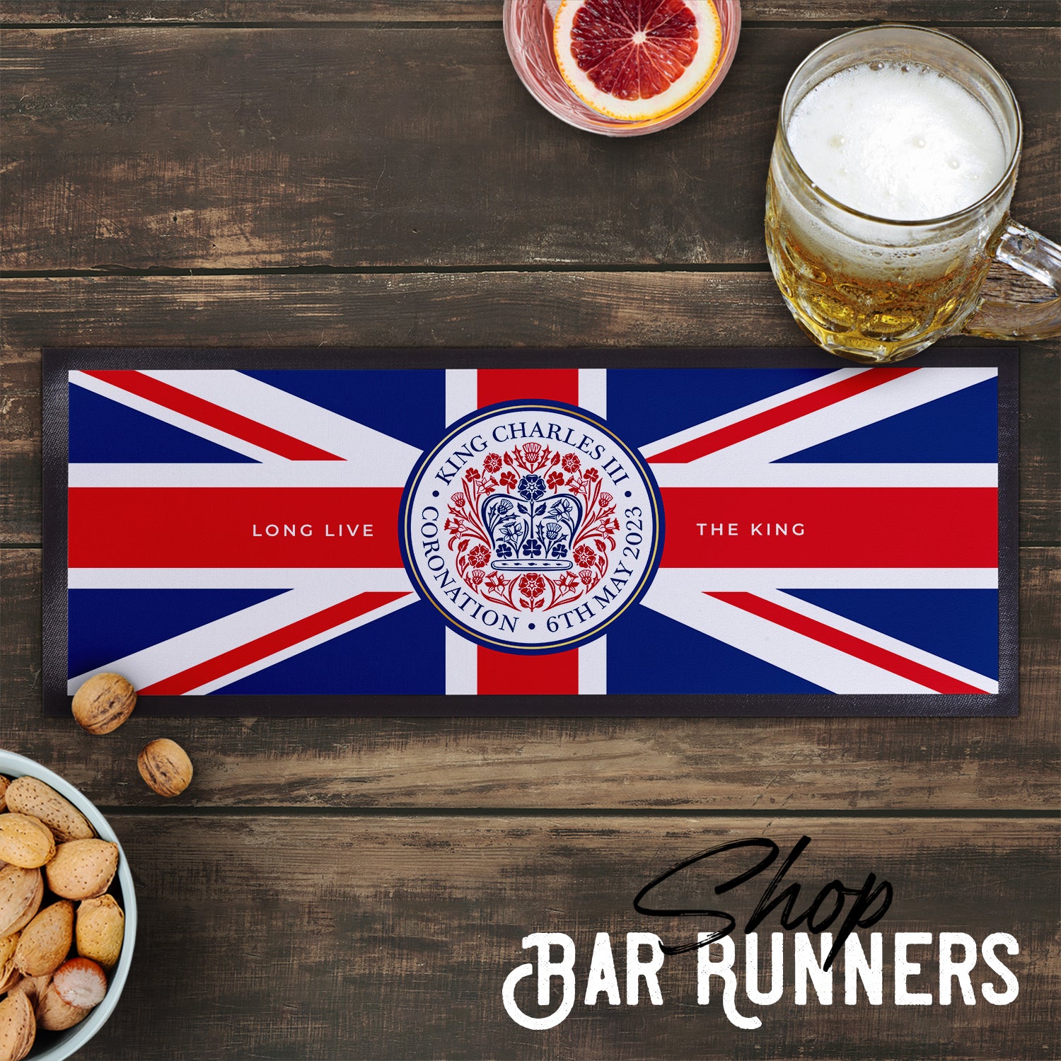 King Charles Coronation - Royal Official Badge - Bar Runner