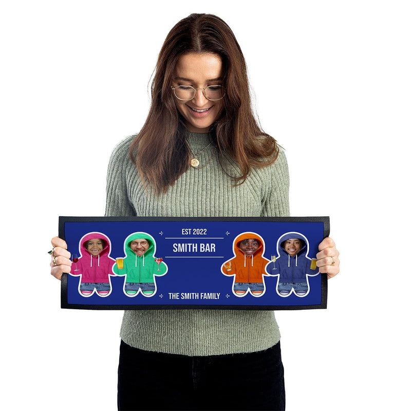 Personalised Text and Faces - Mini Me Hoodie Bar Name - Bar Runner