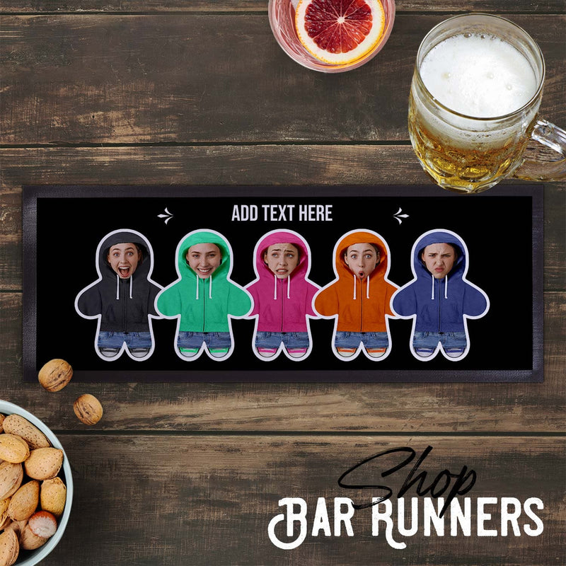 Personalised Text and Faces - Mini Me Hoodie - Bar Runner