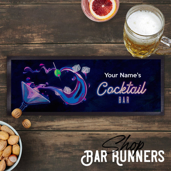 Personalised Bar Runner - Cocktails - Vibrant