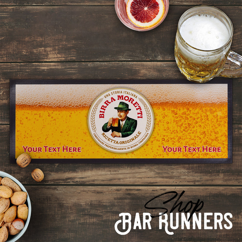 Pub and Beer Inspired - UNA STORIA ITALIANA - Bubbles - Personalised Text Bar Runner