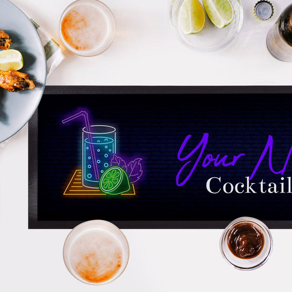 Personalised Bar Runner - Purple Cocktail Bar