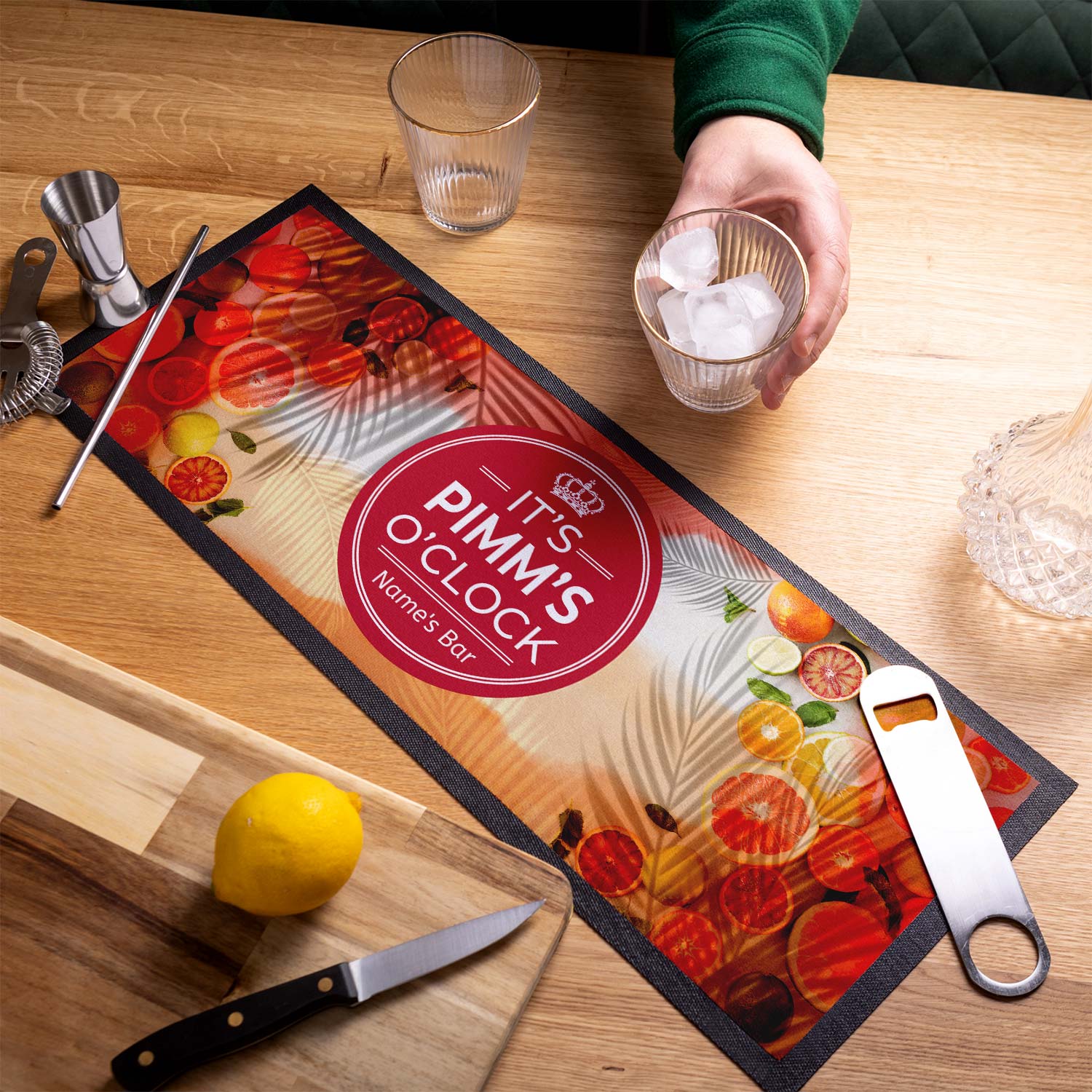Pub and Drink Inspired - Pimm's O'clock - Personalised Text Bar Runner