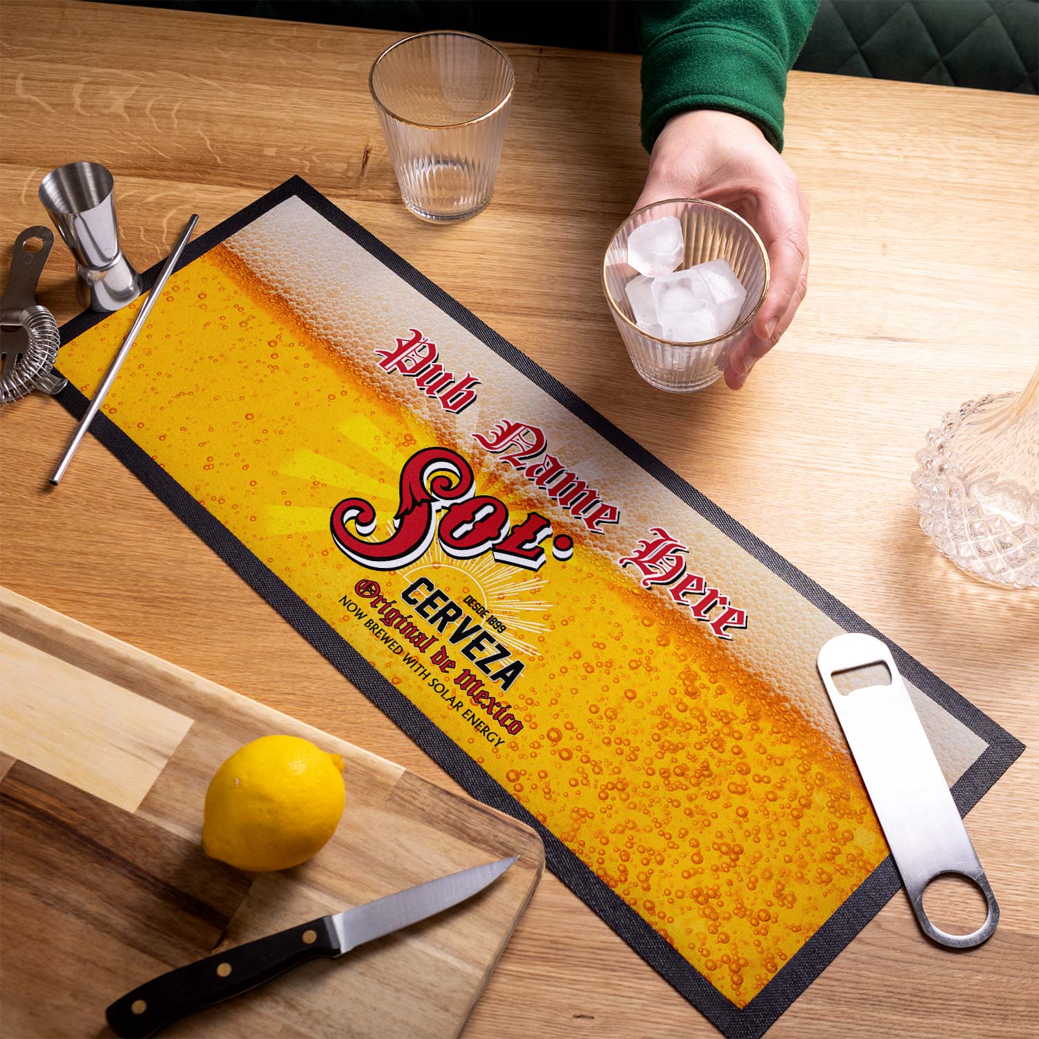 Pub and Beer Inspired - BEER DE MEXICO - Personalised Text Bar Runner