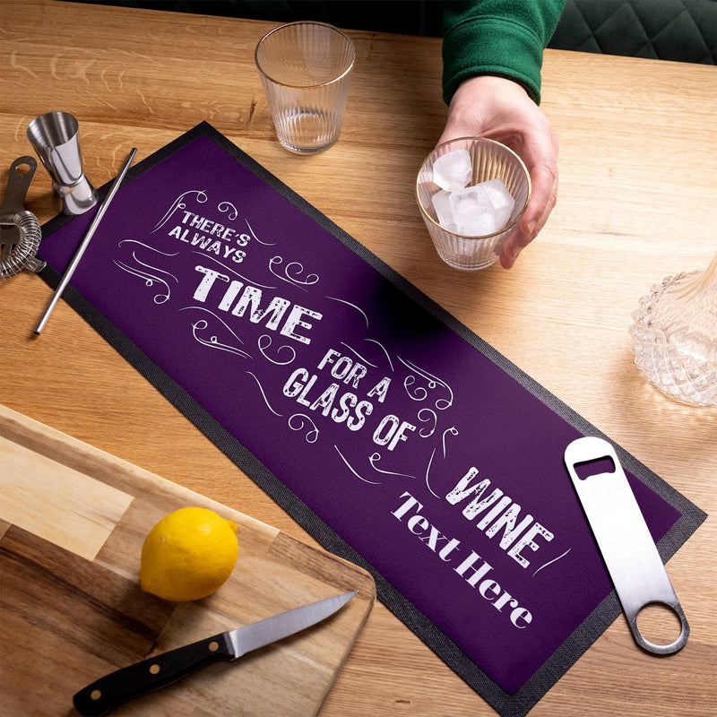 Personalised Bar Runner -  Always Time For A Glass Of Wine