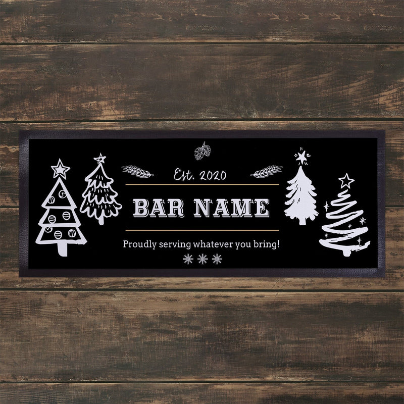 Personalised Bar Runner - Proudly Serving - Xmas