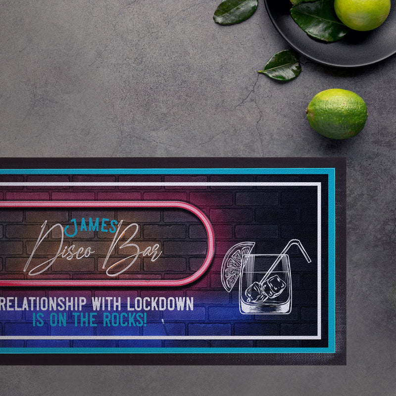 Disco Bar - Neon Sign - Personalised Bar Runner