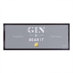 Personalised Bar Runner - Gin & Bear It Grey
