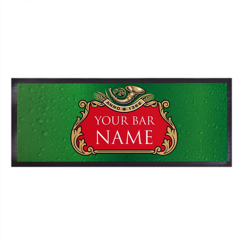 Personalised Bar Runner - Red Label Green Bottle
