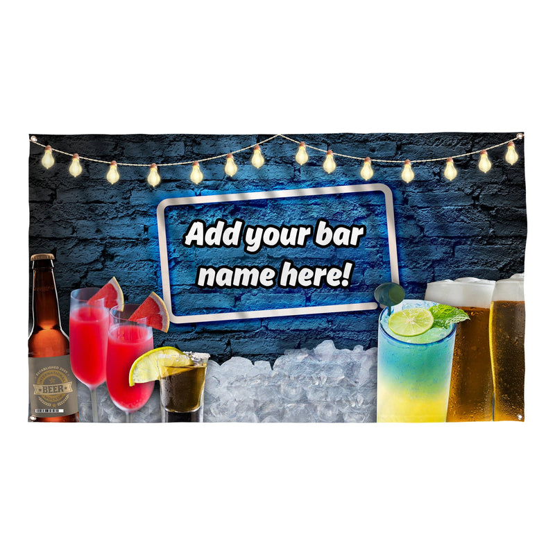 Home Bar Real Drink Selection Banner - 5ft x 3ft