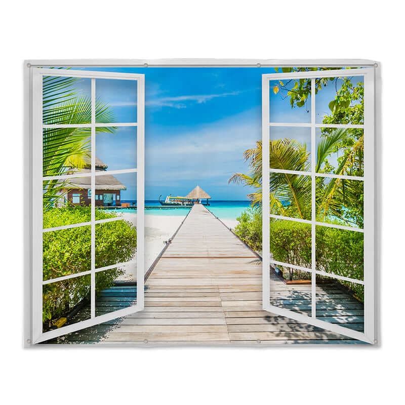 Beach Doors - Landscape Garden Banner - 79" x 61"
