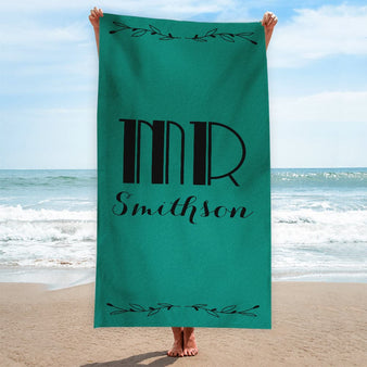 Personalised Beach Towel - Mr or Mrs
