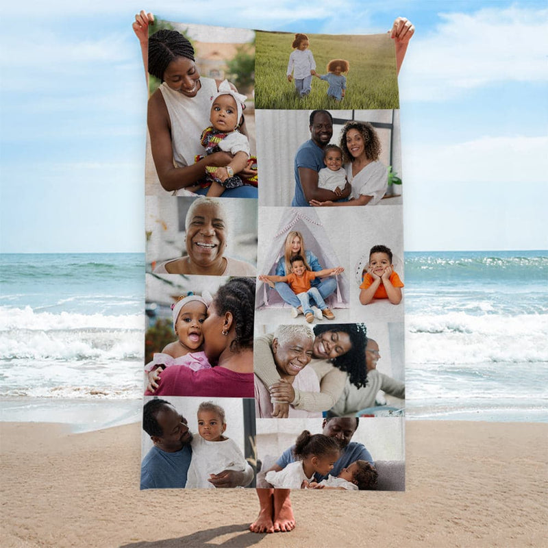 Personalised Beach Towel - Photo Collage
