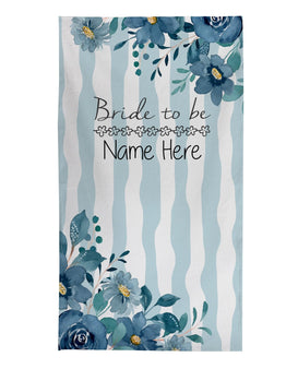 Personalised Beach Towel - Blue Stripe - Bridal Party Options